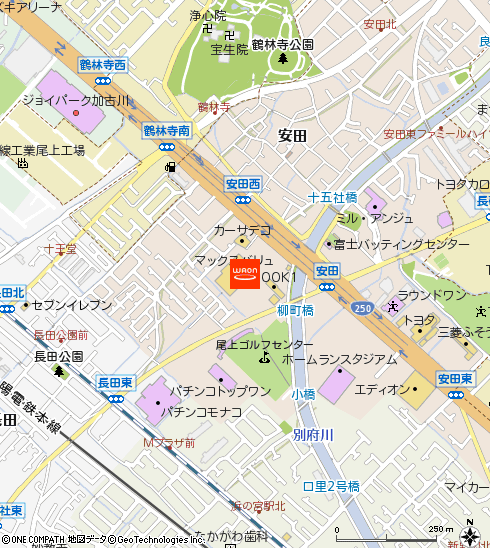 マックスバリュ安田店付近の地図